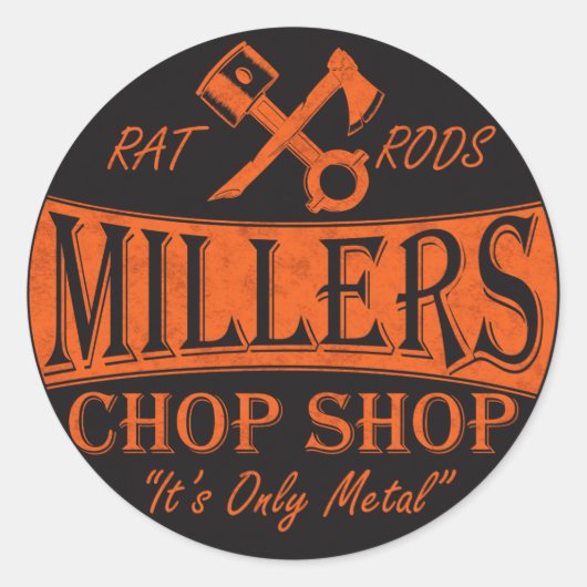 Logo Sticker en orange et noir (Devant)