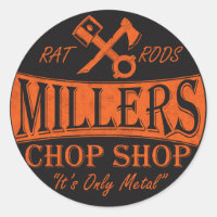 Logo Sticker in Sinaasappel en zwart