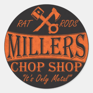 Logo Sticker in Sinaasappel en zwart