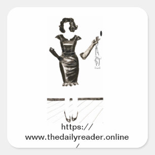 logo-sticker voor dagelijkse lezers vierkante sticker
