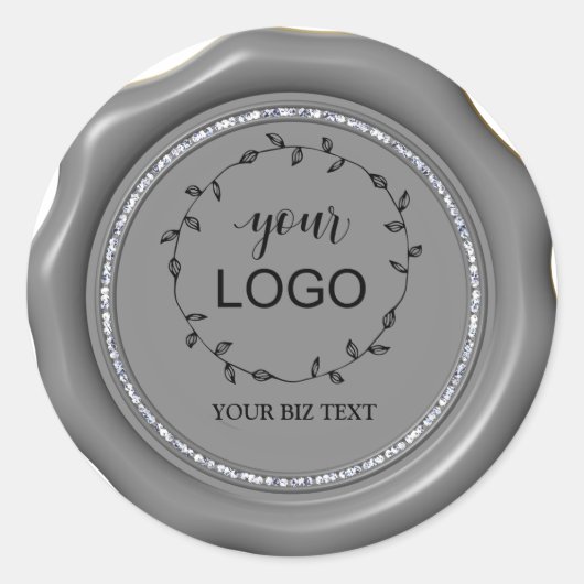 *~* LOGO Stickers de sceau de cire en acier rond e (Devant)