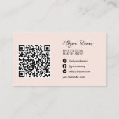 Logo Struik roze haar make-up qr code Visitekaartje (Achterkant)