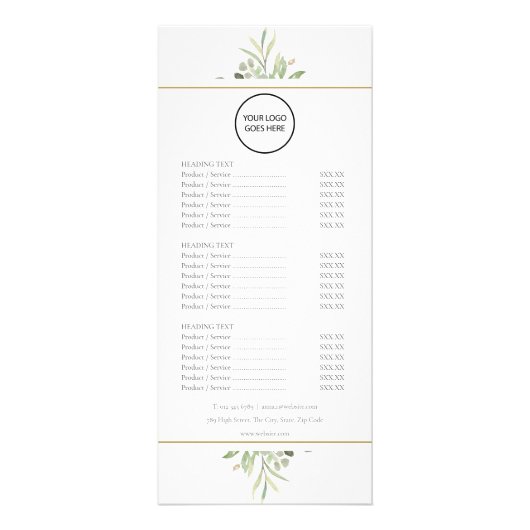 Logo sur mesure Green 2 Side Service Menu (Devant)