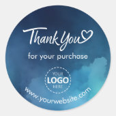 Logo sur mesure Merci / Site Web Stickers bleu feu (Devant)