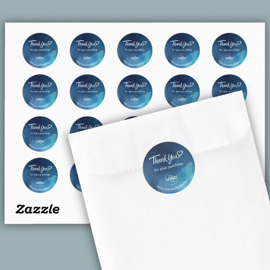 Logo sur mesure Merci / Site Web Stickers bleu feu