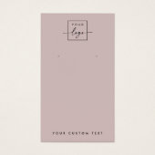 Logo taupe rose clair QR carte d'affichage d'oreil (Devant)