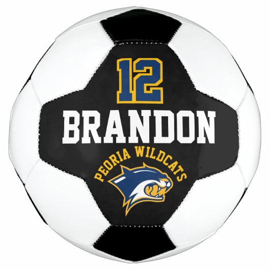 Logo Team Soccer - Or, Bleu et Blanc (Devant)