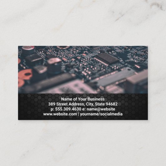 Logo technique | Carte de visite de code binaire (Dos)