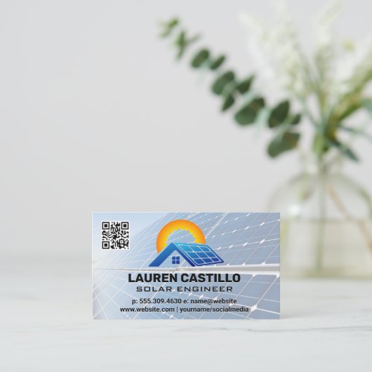 Logo technique du panneau solaire | Carte de visit (Debout devant)