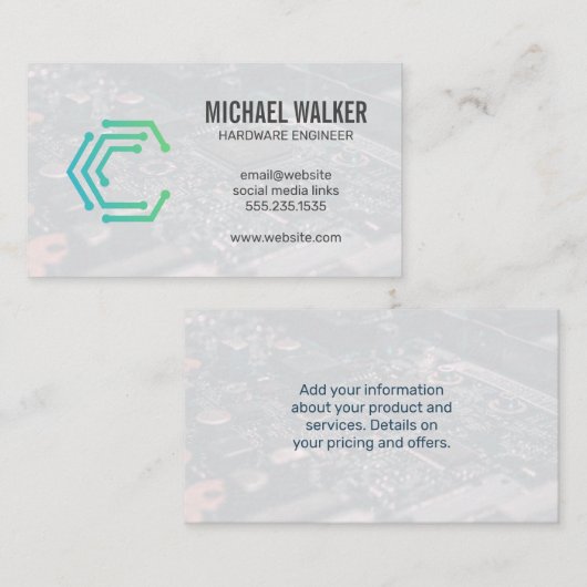 Logo technique | Matériel de carte de circuits (Devant / Derrière)