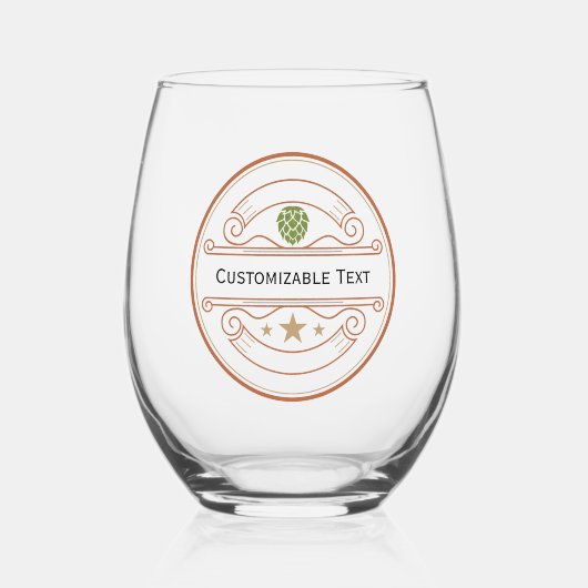 Logo & Tekst Aangepaste Wijn Glas (Voorkant)
