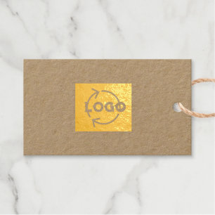 Logo Tekst Folie Gift Tag Enclosures Premium Kraft
