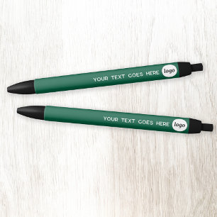 Logo Tekst Groen Zakelijk Branding Promotioneel Zwarte Inkt Pen