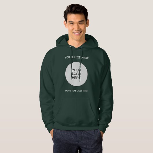 Logo Tekst Mannen bos groene Sjabloon dubbelzijdig Hoodie (Voorkant volledig)