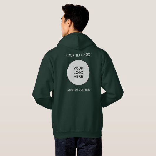 Logo Tekst Mannen bos groene Sjabloon dubbelzijdig Hoodie (Achterkant volledig)