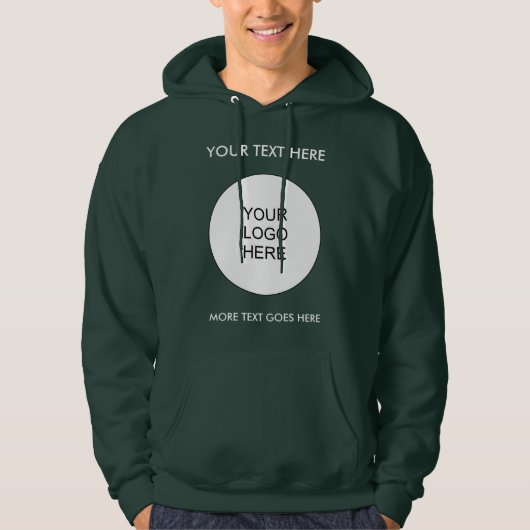 Logo Tekst Mannen bos groene Sjabloon dubbelzijdig Hoodie (Voorkant)