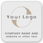 Logo + Tekst op Vinyl Square, Business Helmet Sticker (Voorkant)
