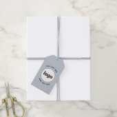 Logo Tekst QR Code Blue Business Prijs of Cadeaulabel (Met Touw)