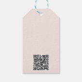 Logo Tekst QR Code Blush Pink Business Prijs of Cadeaulabel (Achterkant)