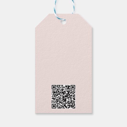 Logo Tekst QR Code Blush Pink Business Prijs of Cadeaulabel (Achterkant)
