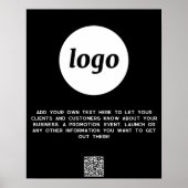 Logo Tekst QR Code Promotie Zakelijk Zwart Poster (Voorkant)