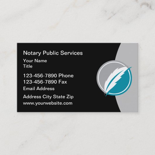 Logo Template Notary Public Business Card Design Visitekaartje (Voorkant)