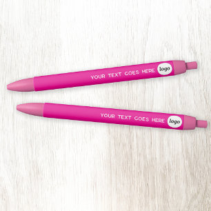 Logo Text Hot Pink Zakelijke Branding Promotie Zwarte Inkt Pen