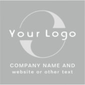 Logo +text op Vinyl, Business Grey Waterfles Sticker (Voorkant)