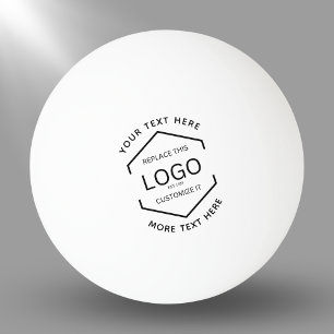 Logo Text Witte Achtergrond Zakelijk Promotioneel Pingpongballen