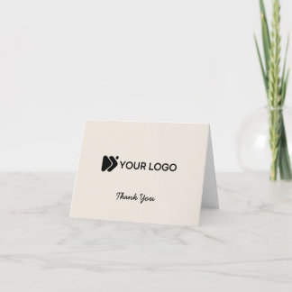 Logo Thank You Card met QR-code in Beige Bedankkaart