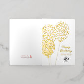 Logo Three Playful Balloons Business Birthday Folie Feestdagenkaart (Buiten Laag)