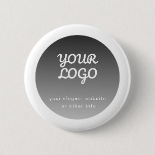 Logo toevoegen Donkergrijze verloopwitte rand Ronde Button 5,7 Cm