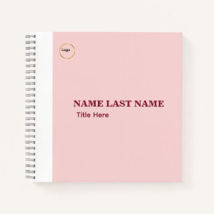 Logo Toevoegen Eenvoudig Blush Roze Naam Titel Notitieboek