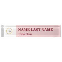 Logo Toevoegen Eenvoudige Blush Roze Naam Titel