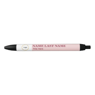 Logo Toevoegen Eenvoudige Blush Roze Naam Titel Zwarte Inkt Pen