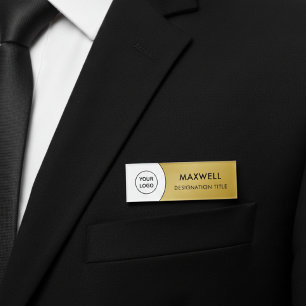 Logo Toevoegen Moderne Eenvoudige Elegante Magne Naambadge