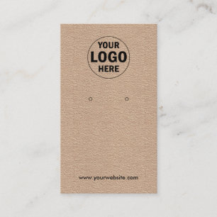 Logo toevoegen   Rustic Kraft Earring Display Kaar Visitekaartje