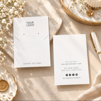 Logo toevoegen Sieraden Witte ketting oorbellen di Visitekaartje