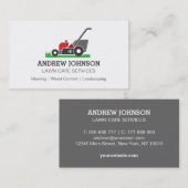 Logo tondeuse à gazon, Carte de visite pour entrep (Devant / Derrière)
