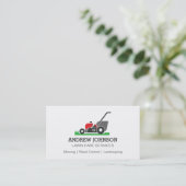 Logo tondeuse à gazon, Carte de visite pour entrep (Debout devant)