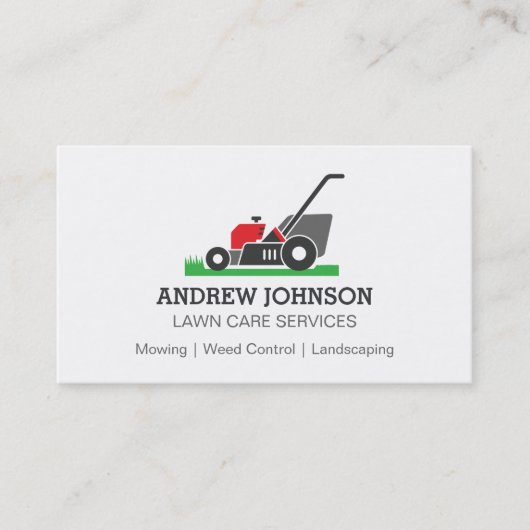 Logo tondeuse à gazon, Carte de visite pour entrep (Devant)