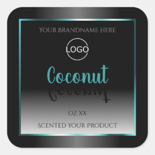 Logo Turquoise de Étiquettes de luxe Black White