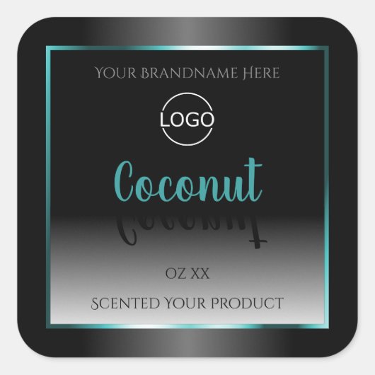Logo Turquoise de Étiquettes de luxe Black White (Devant)