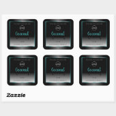 Logo Turquoise de Étiquettes de luxe Black White (Feuille)
