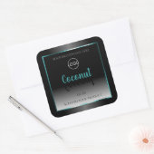 Logo Turquoise de Étiquettes de luxe Black White (Enveloppe)