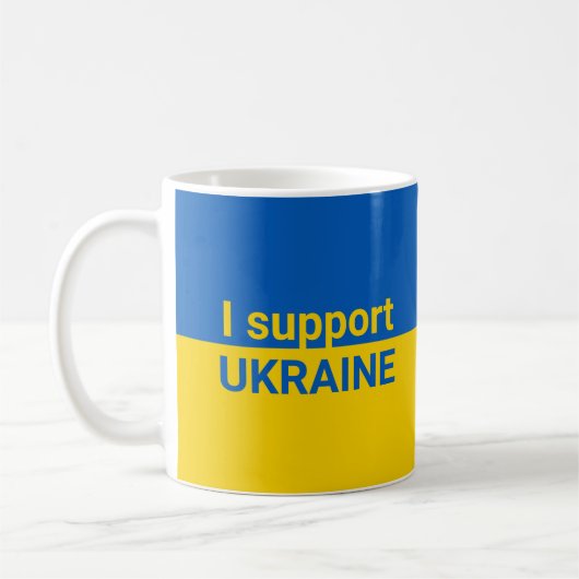 Logo Ukraine personnalisé & texte tasses modernes (Gauche)