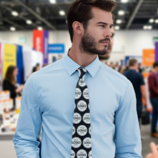 Logo Upload Custom Business Black Neck Tie Stropdas