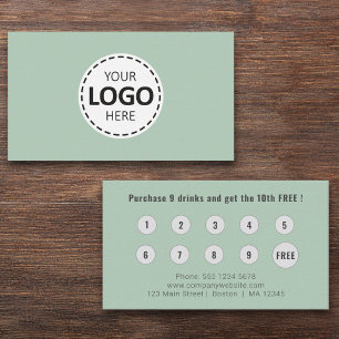 Logo Upload Modern Eenvoudige Olijfgroen Loyalitei Visitekaartje