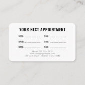 Logo Upload Modern Simple Appointment White Visitekaartje (Achterkant)