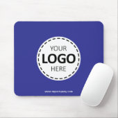 Logo Upload Modern Simple Blue Muismat (Met muis)